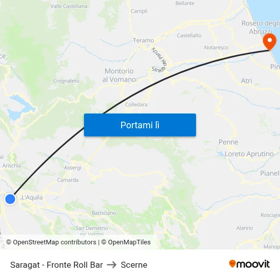 Saragat - Fronte Roll Bar to Scerne map