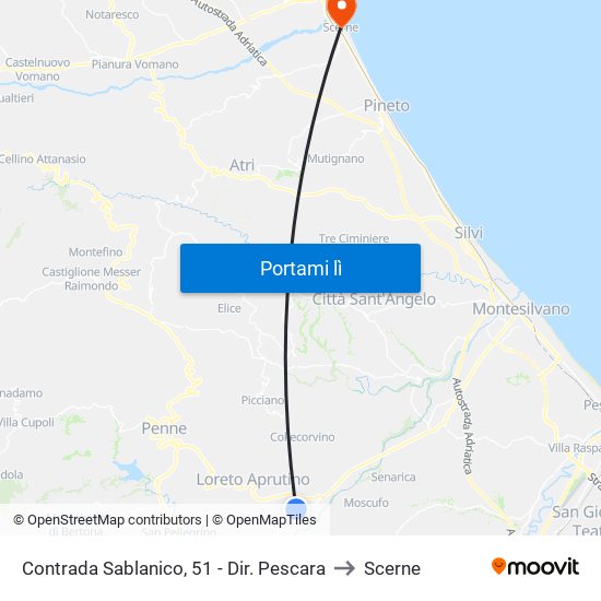 Contrada Sablanico, 51 - Dir. Pescara to Scerne map