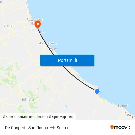 De Gasperi - San Rocco to Scerne map