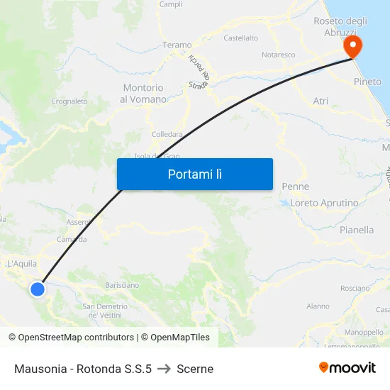 Mausonia - Rotonda S.S.5 to Scerne map