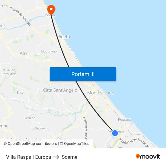 Villa Raspa | Europa to Scerne map