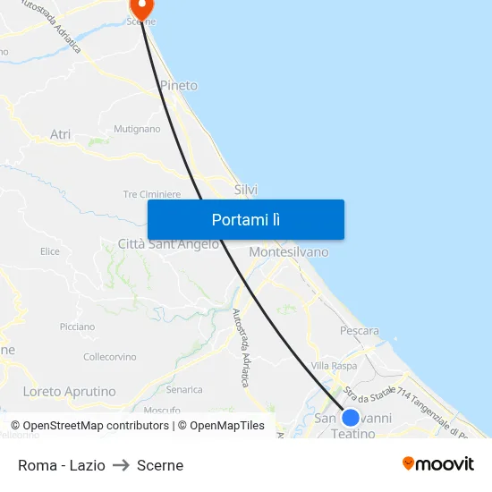 Roma - Lazio to Scerne map