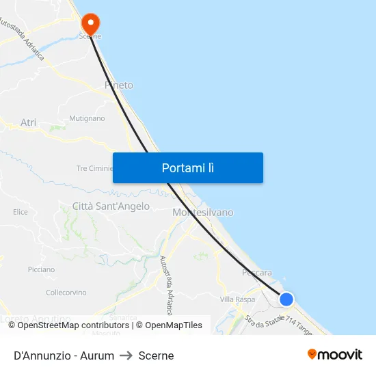 D'Annunzio - Aurum to Scerne map