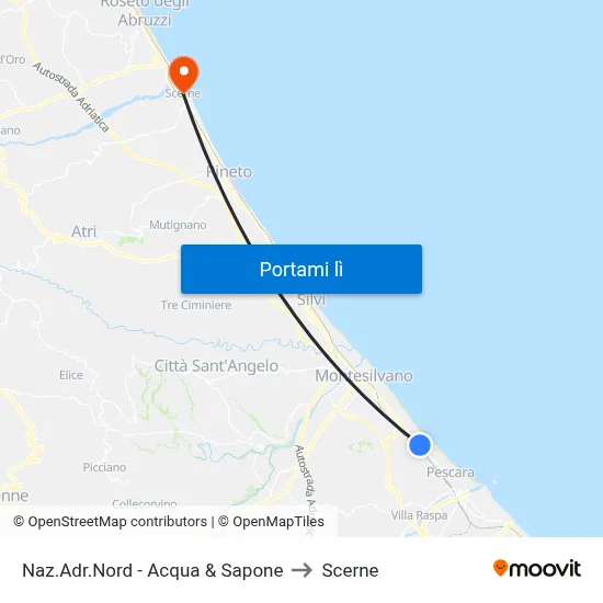 Naz.Adr.Nord - Acqua & Sapone to Scerne map