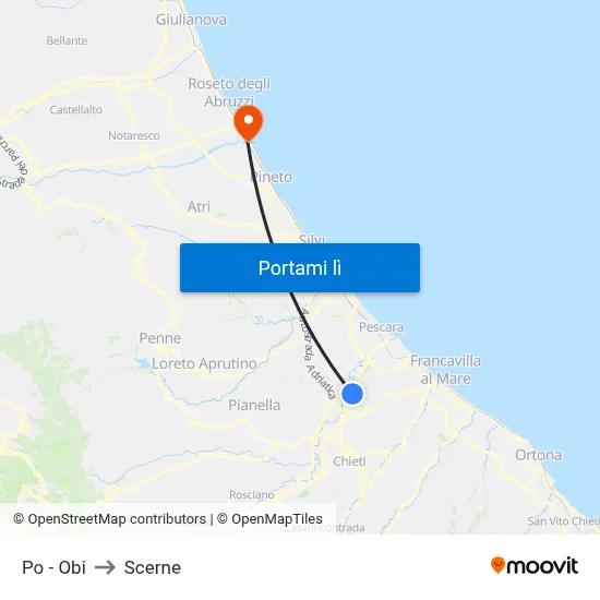 Po - Obi to Scerne map