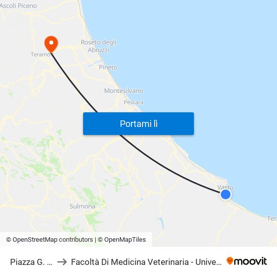 Piazza G. Rossetti, to Facoltà Di Medicina Veterinaria - Università Degli Studi Di Teramo map