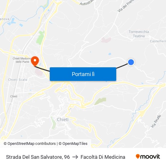 Strada Del San Salvatore, 96 to Facoltà Di Medicina map