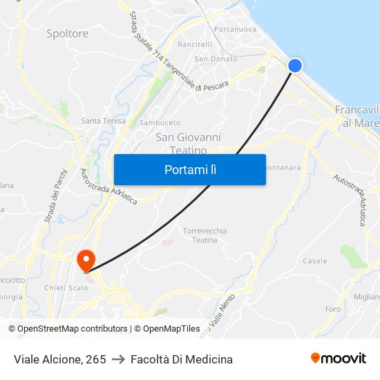 Viale Alcione, 265 to Facoltà Di Medicina map