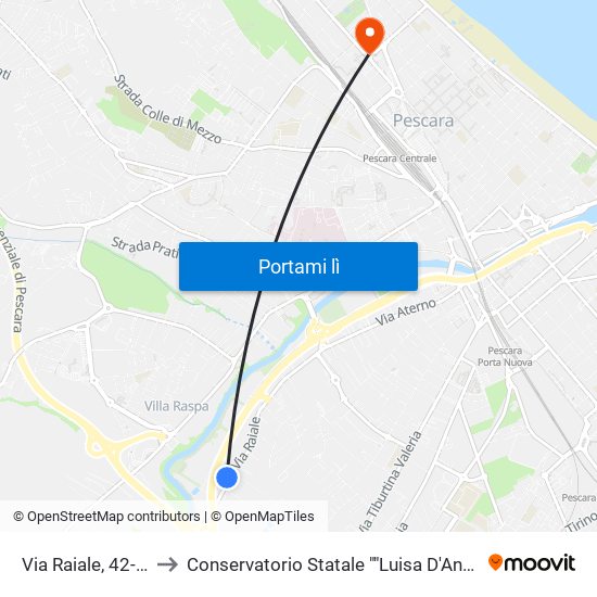 Via Raiale, 42-135 to Conservatorio Statale ""Luisa D'Annunzio"" map