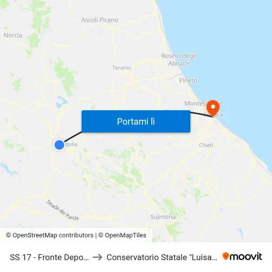 SS 17 - Fronte Deposito Ama to Conservatorio Statale "Luisa D'Annunzio" map