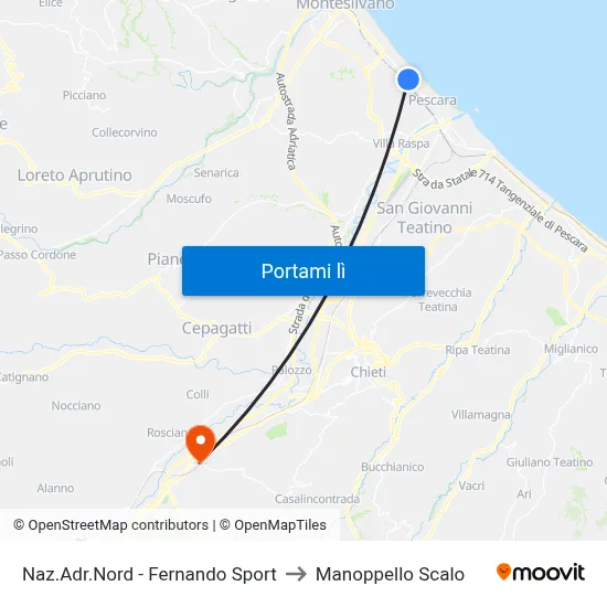 Naz.Adr.Nord - Fernando Sport to Manoppello Scalo map