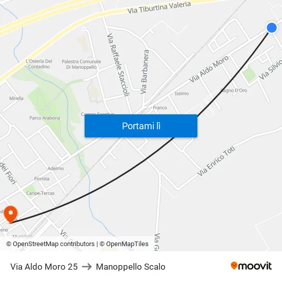Moro-Martiri to Manoppello Scalo map