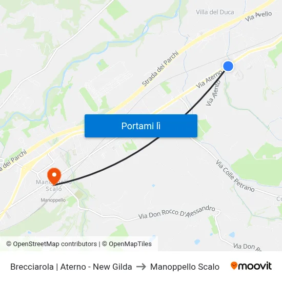 Brecciarola | Aterno - New Gilda to Manoppello Scalo map