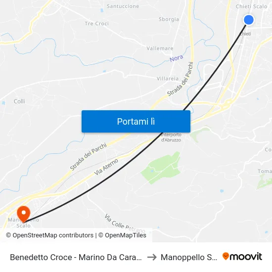 Benedetto Croce - Marino Da Caramanico to Manoppello Scalo map