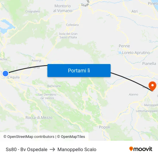 Ss80 - Bv Ospedale to Manoppello Scalo map