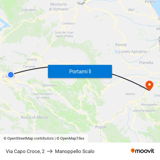 Via Capo Croce, 2 to Manoppello Scalo map