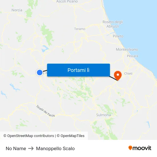 No Name to Manoppello Scalo map
