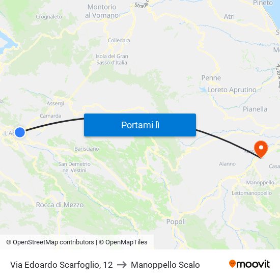 Via Edoardo Scarfoglio, 12 to Manoppello Scalo map