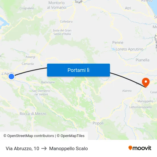 Via Abruzzo, 10 to Manoppello Scalo map