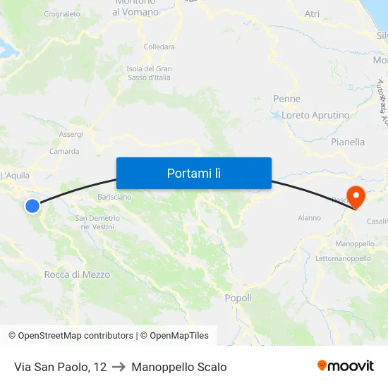 Via San Paolo, 12 to Manoppello Scalo map