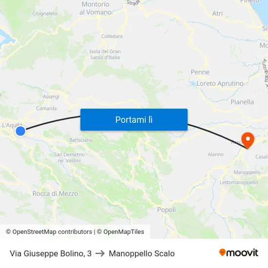 Via Giuseppe Bolino, 3 to Manoppello Scalo map