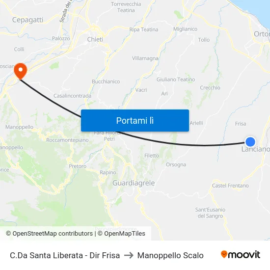 C.Da Santa Liberata - Dir Frisa to Manoppello Scalo map