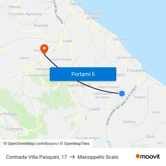 Contrada Villa Pasquini, 17 to Manoppello Scalo map