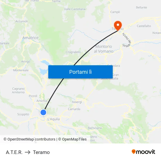 A.T.E.R. to Teramo map