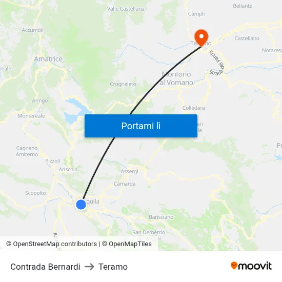 Contrada Bernardi to Teramo map