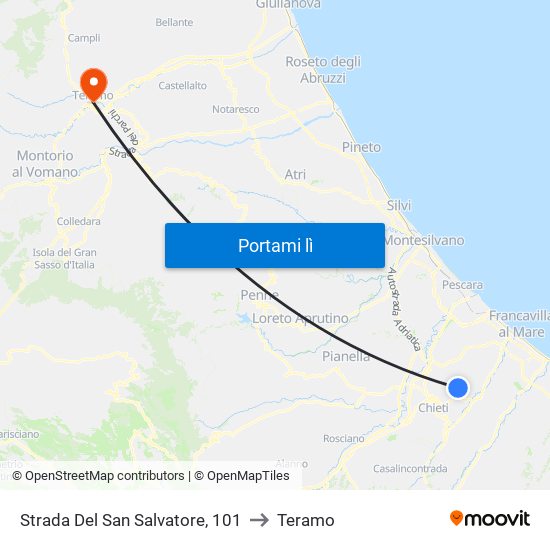 Strada Del San Salvatore, 101 to Teramo map