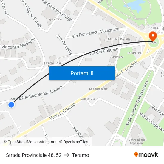Strada Provinciale 48, 52 to Teramo map