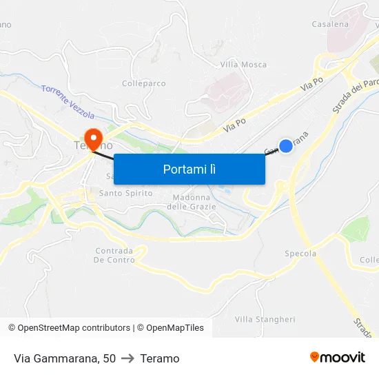Via Gammarana, 50 to Teramo map