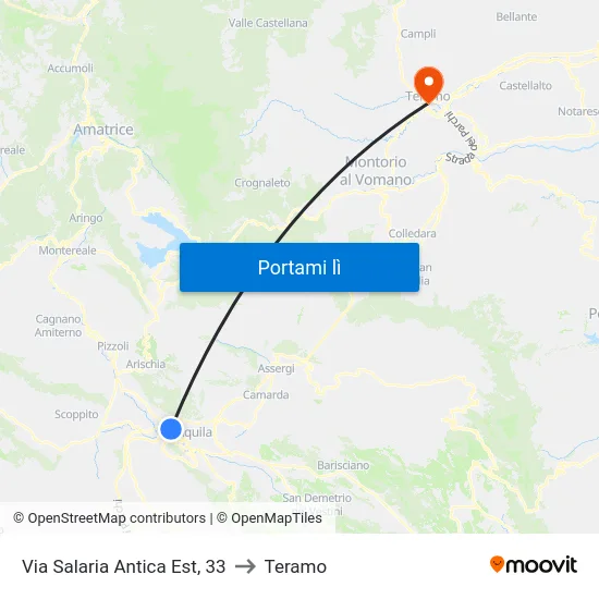 Via Salaria Antica Est, 33 to Teramo map