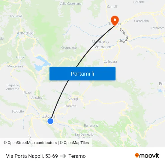 Via Porta Napoli, 53-69 to Teramo map