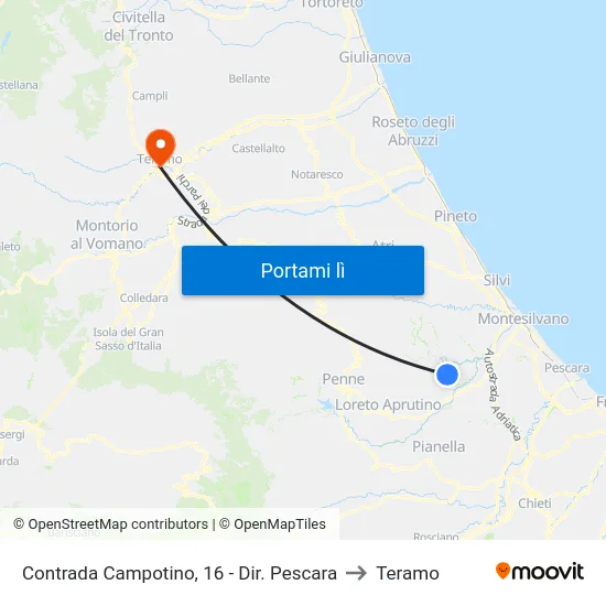 Contrada Campotino, 16 - Dir. Pescara to Teramo map