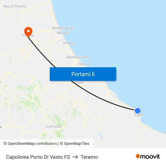 Capolinea Porto Di Vasto FS to Teramo map