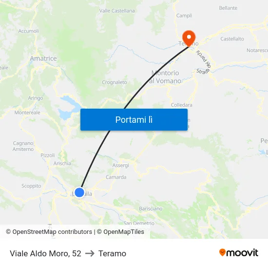 Viale Aldo Moro, 52 to Teramo map