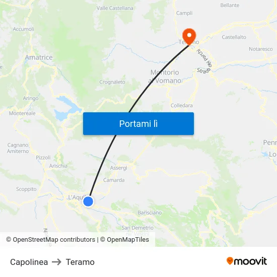 Capolinea to Teramo map
