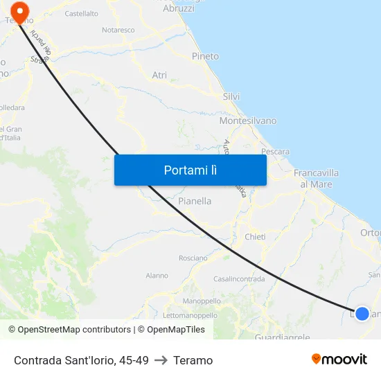 Contrada Sant'Iorio, 45-49 to Teramo map