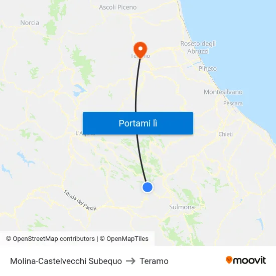 Molina-Castelvecchi Subequo to Teramo map