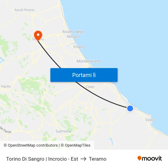 Torino Di Sangro | Incrocio - Est to Teramo map