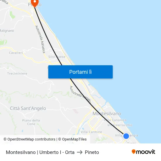 Montesilvano | Umberto I - Orta to Pineto map