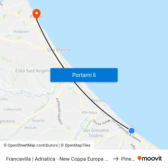 Francavilla | Adriatica - New Coppa Europa Sport to Pineto map