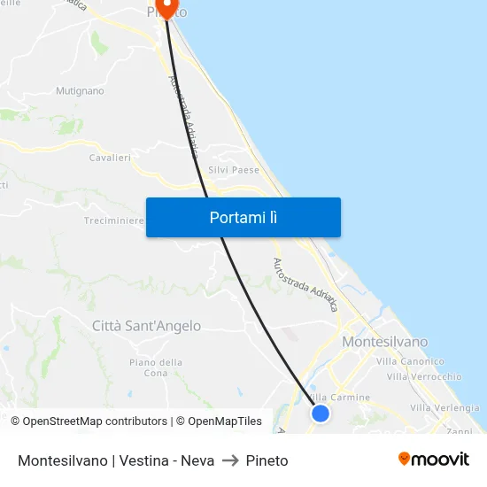 Montesilvano | Vestina - Neva to Pineto map