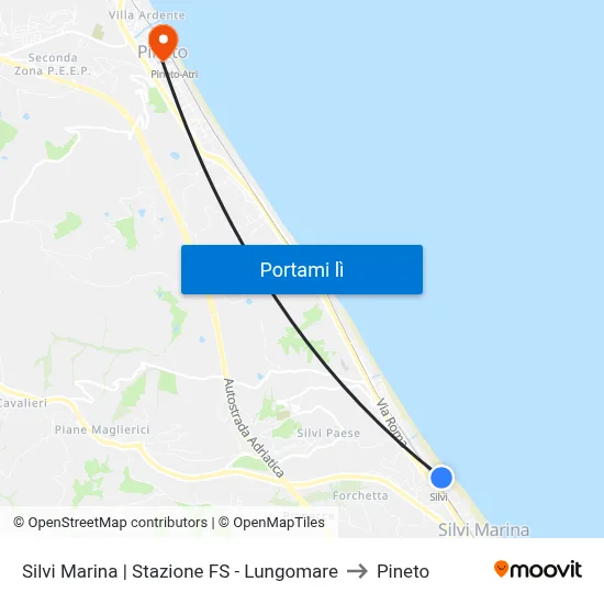 Silvi Marina | Stazione FS - Lungomare to Pineto map