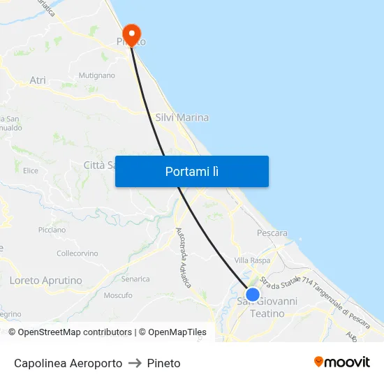 Capolinea Aeroporto to Pineto map