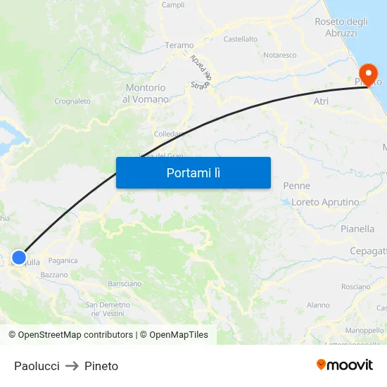 Paolucci to Pineto map