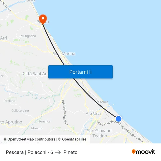 Pescara | Polacchi - 6 to Pineto map