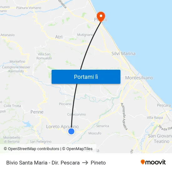 Bivio Santa Maria - Dir. Pescara to Pineto map