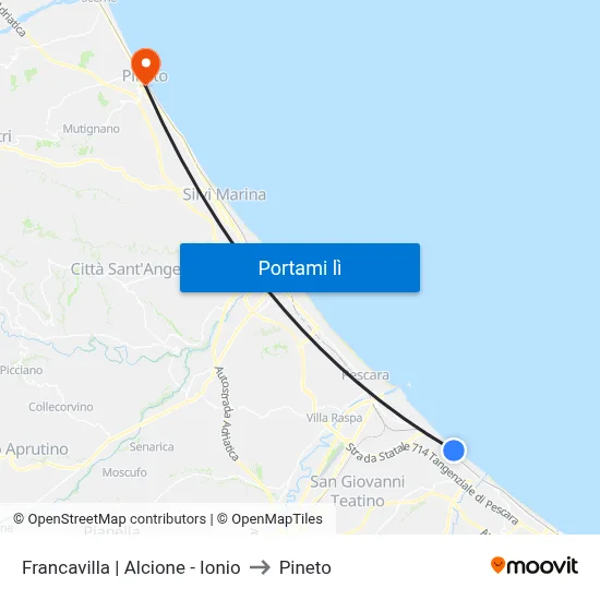 Francavilla | Alcione - Ionio to Pineto map